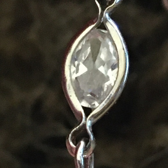 Oval pavilion cut cz 925 sterling silver bracelet - Picture 8 of 11